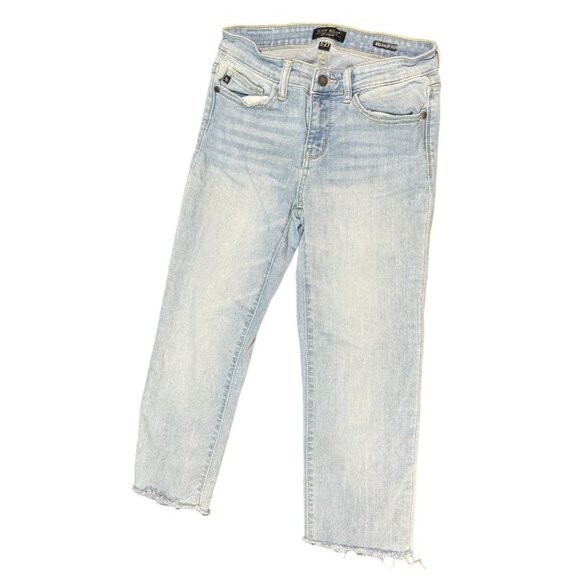 Judy Blue Jeans Womens 28 Blue Relaxed Fit Skinny‎ Stretch Crop Distressed |Q1 - Picture 1 of 9